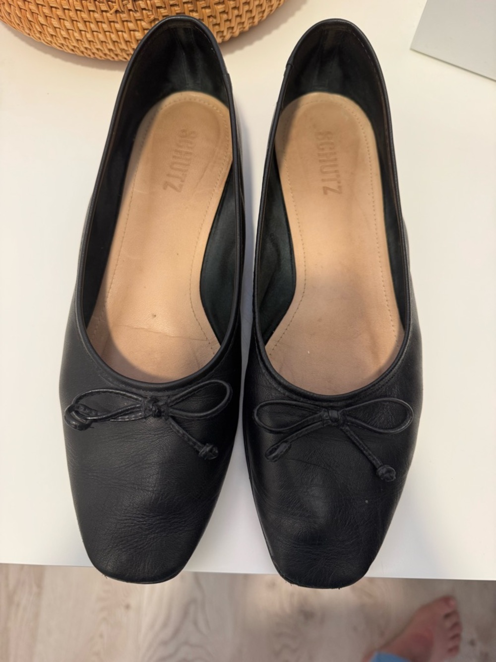 SCHUTZ ARISSA BLACK LEATHER BALLET FLAT size 8 - Picture 4 of 12